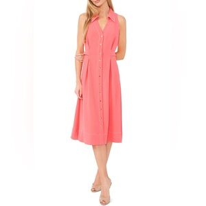 CeCe Coral Sleeveless Midi Dress